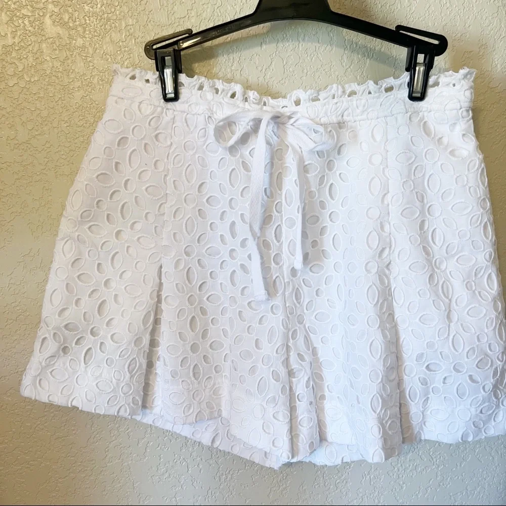 J Crew Eyelet White High Rise Shorts